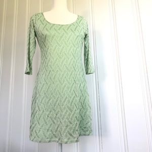 3/4 sleeve mint green dress